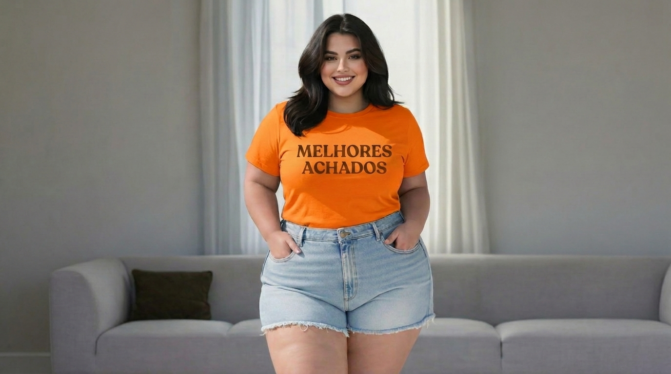 Mulher usando roupa de Melhores Achados